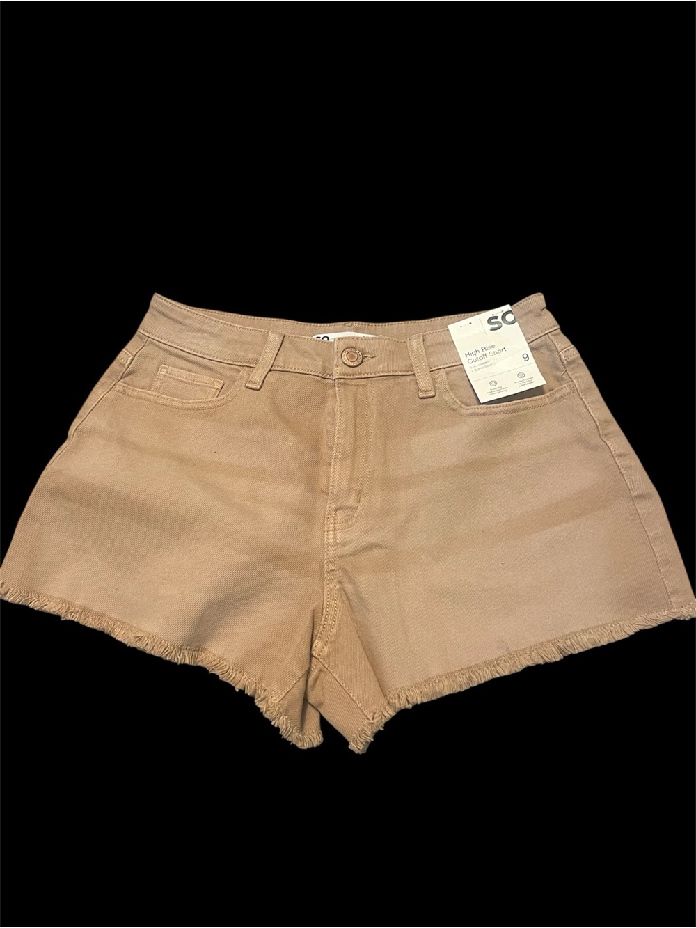 Brand New SO Junior’s High-Rise Frayed Hem Shorts - Beige